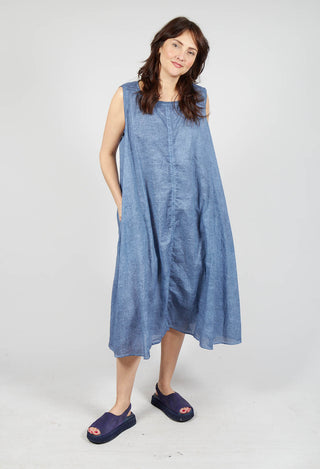 A-Line Sleeveless Dress in Navy Cloud