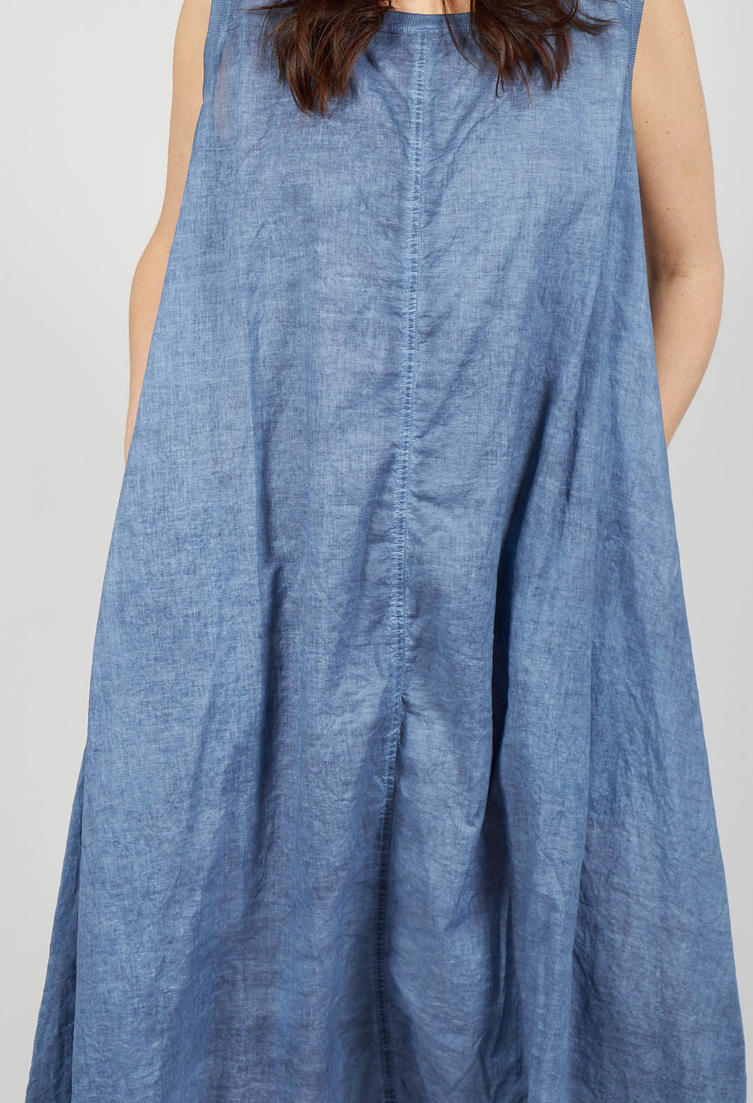 A-Line Sleeveless Dress in Navy Cloud