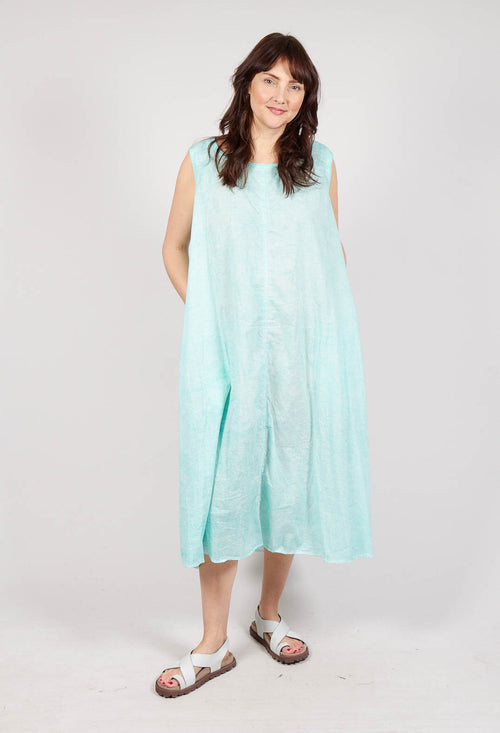 A-Line Sleeveless Dress in Aqua Cloud