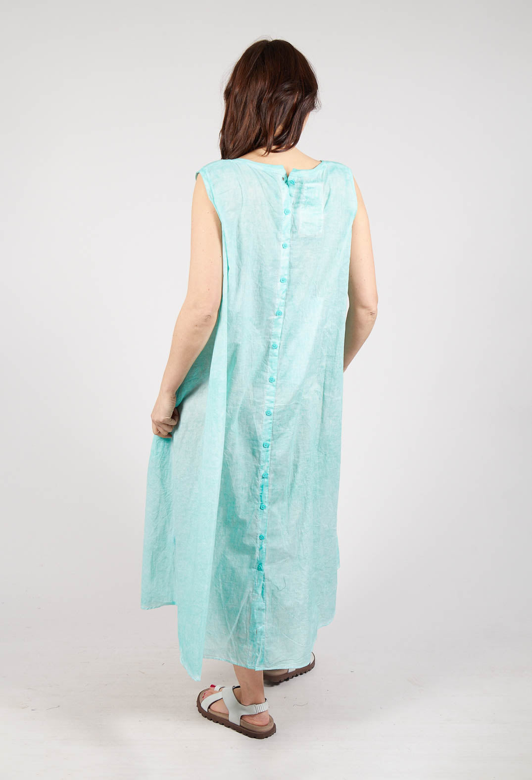 A-Line Sleeveless Dress in Aqua Cloud