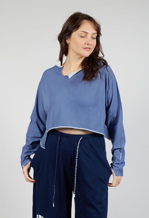 Cropped Pullover in Navy