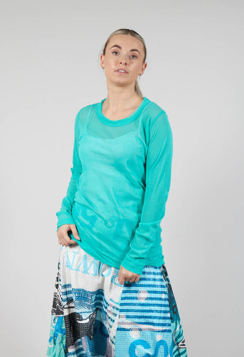 Lightweight Relaxed Fit Top in Aqua