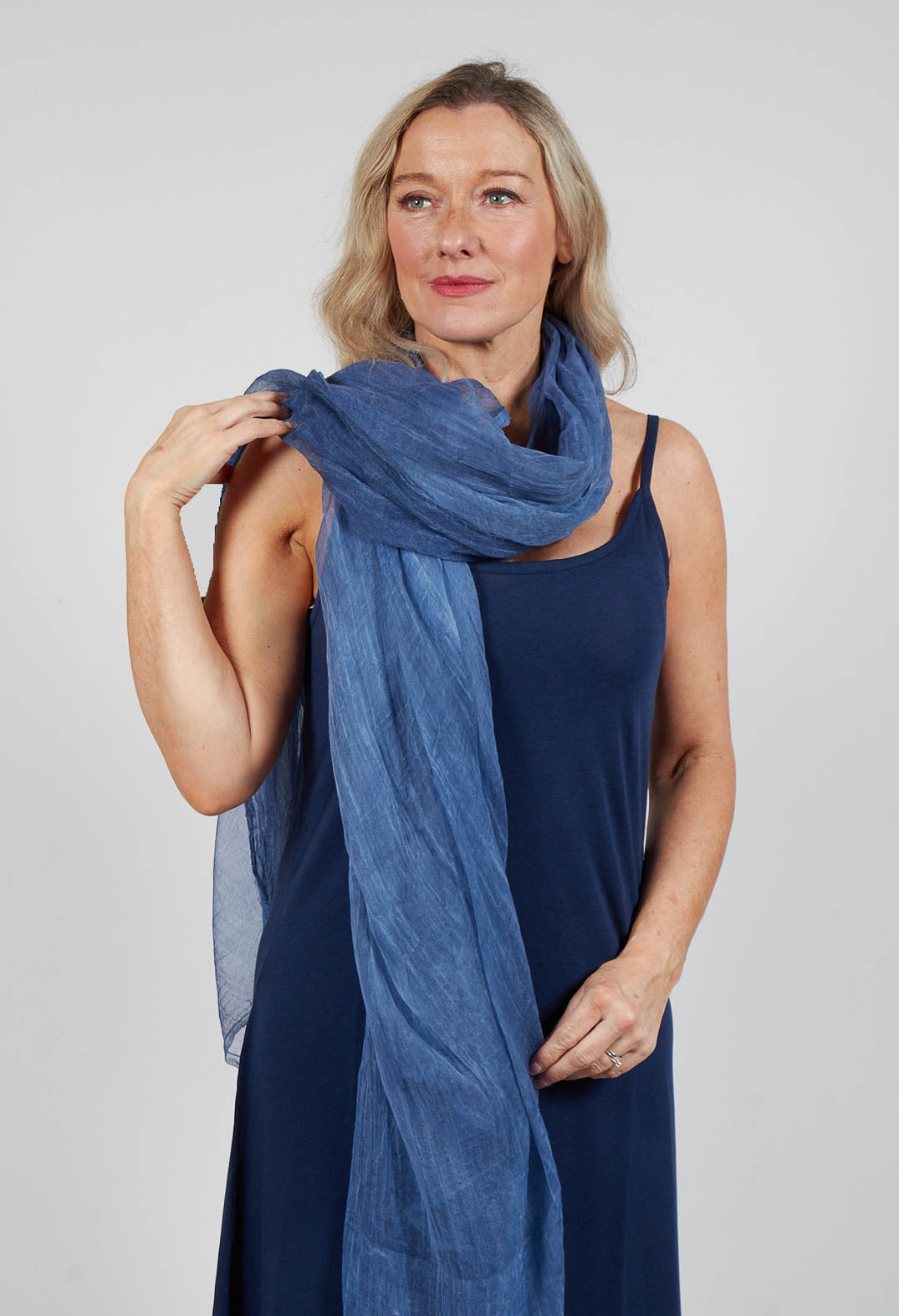 Lightweight Sheer Scarf in Navy