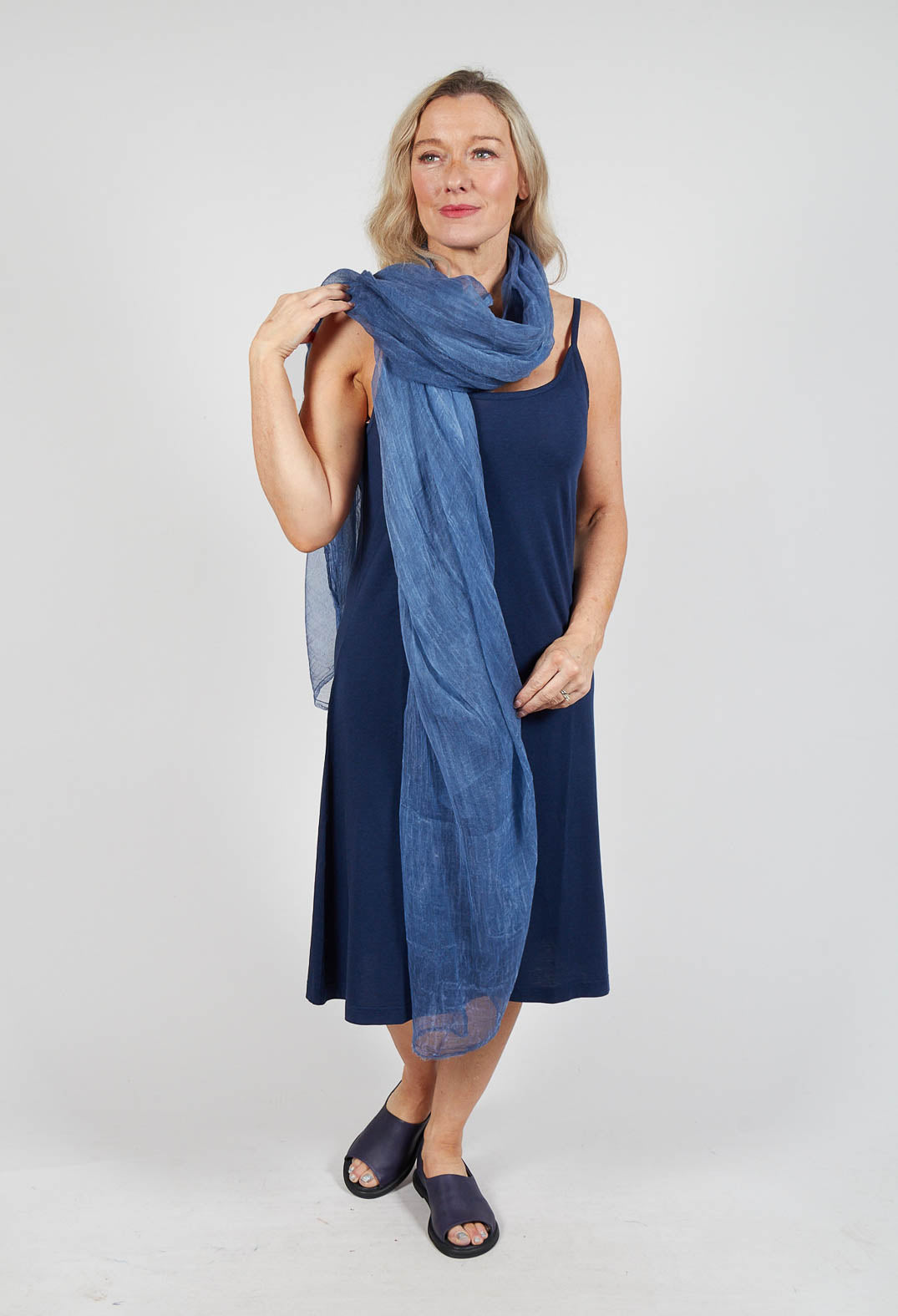 Lightweight Sheer Scarf in Navy