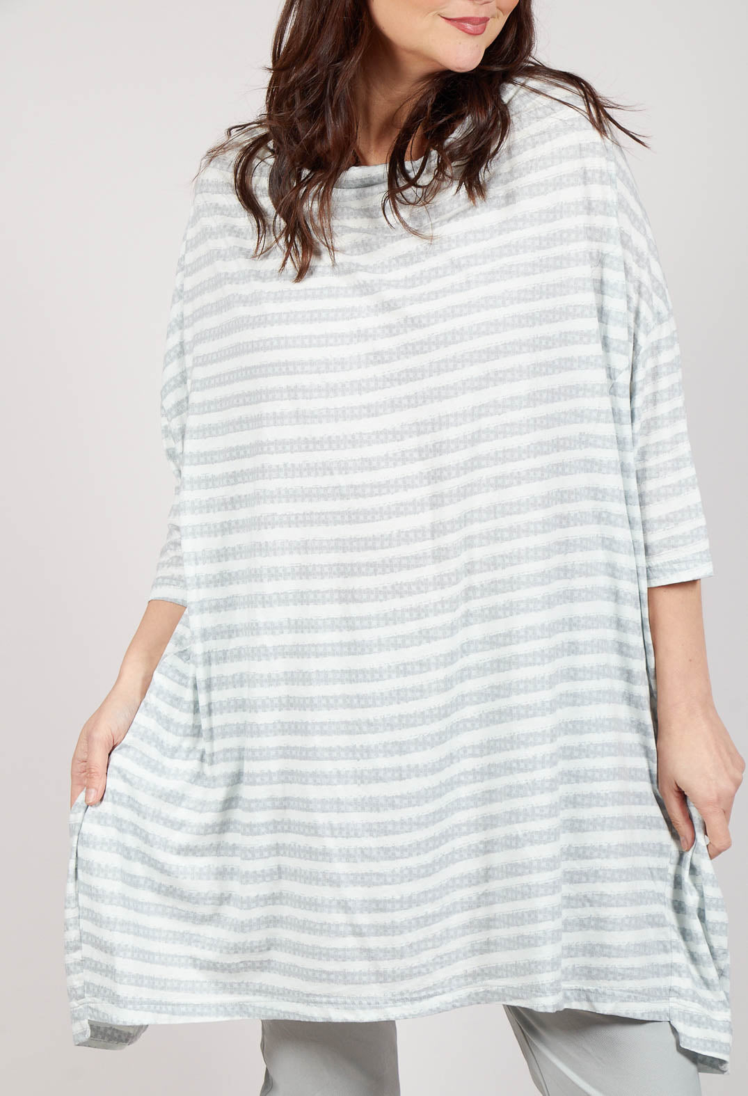 Relaxed Jersey Dress in Grey Print