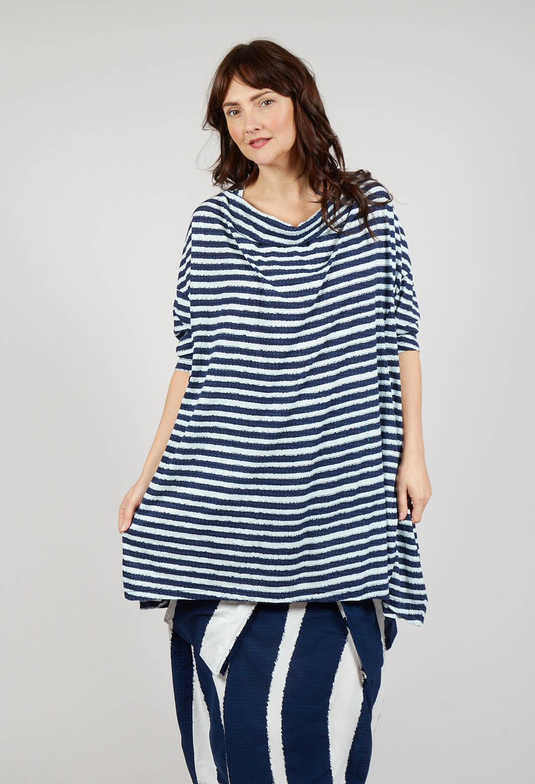 Relaxed Jersey Dress in Navy Print