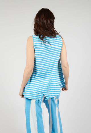 Vest Top with Drawstring Hem in Malibu Print