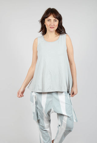 Vest Top with Drawstring Hem in Grey