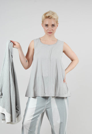 Vest Top with Drawstring Hem in Grey