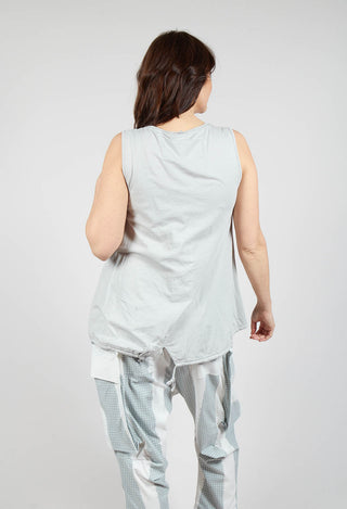 Vest Top with Drawstring Hem in Grey