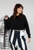 Asymmetric Cropped Pullover in Black