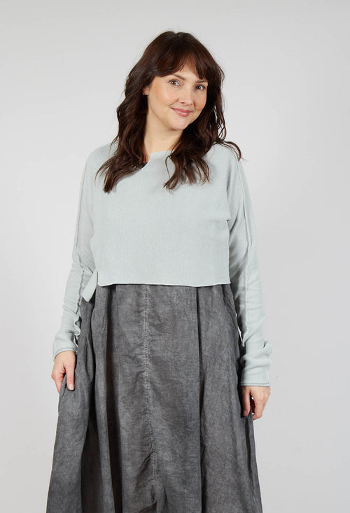 Asymmetric Cropped Pullover in Grey