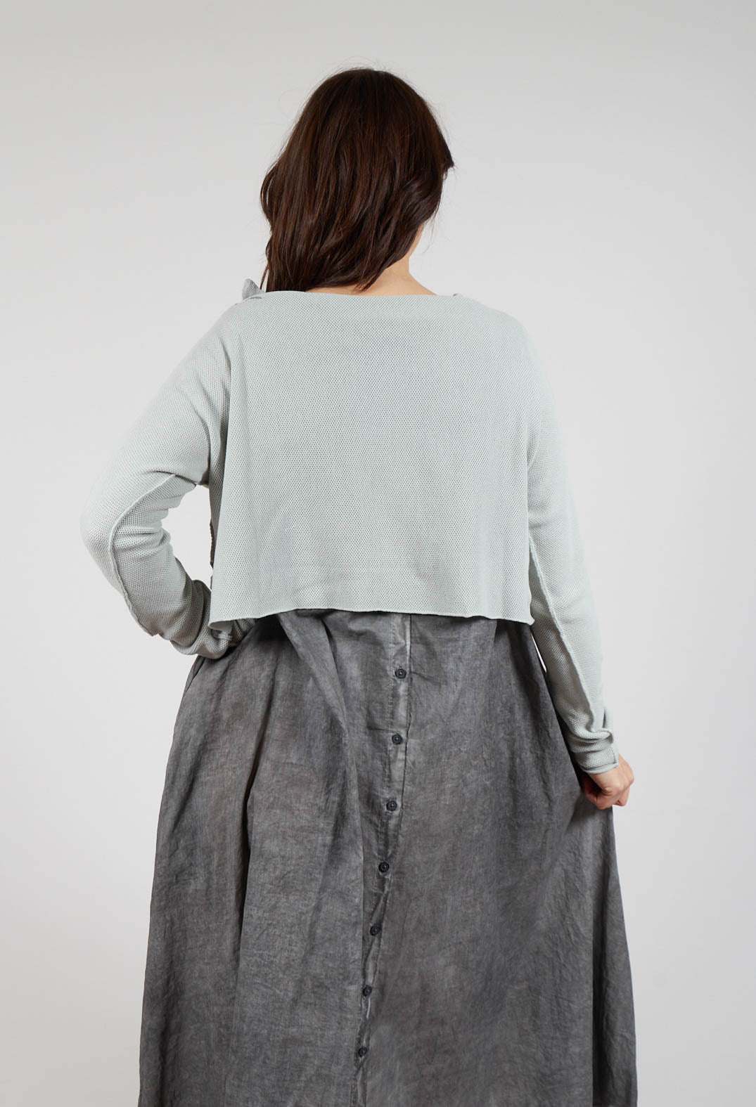 Asymmetric Cropped Pullover in Grey