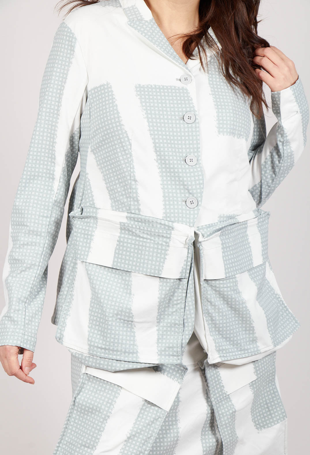 Jacket with Feature Pockets in Grey Print