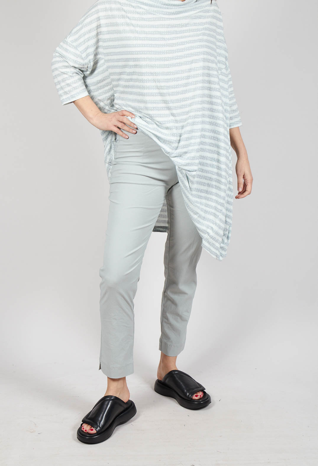 Slim Leg Pull On Trousers in Grey