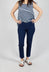 Slim Leg Pull On Trousers in Navy