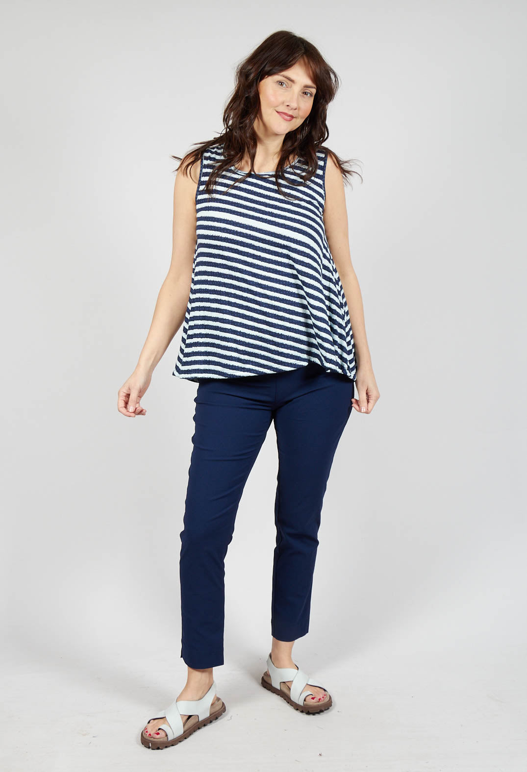 Slim Leg Pull On Trousers in Navy