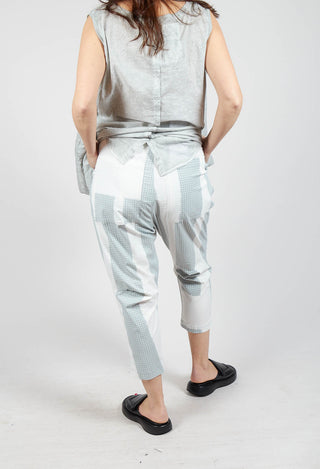 Drop Crotch Pull On Trousers in Grey Print