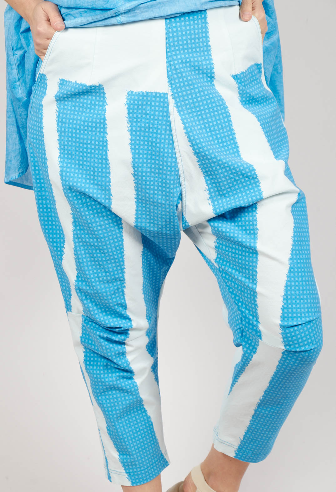 Drop Crotch Pull On Trousers in Malibu Print