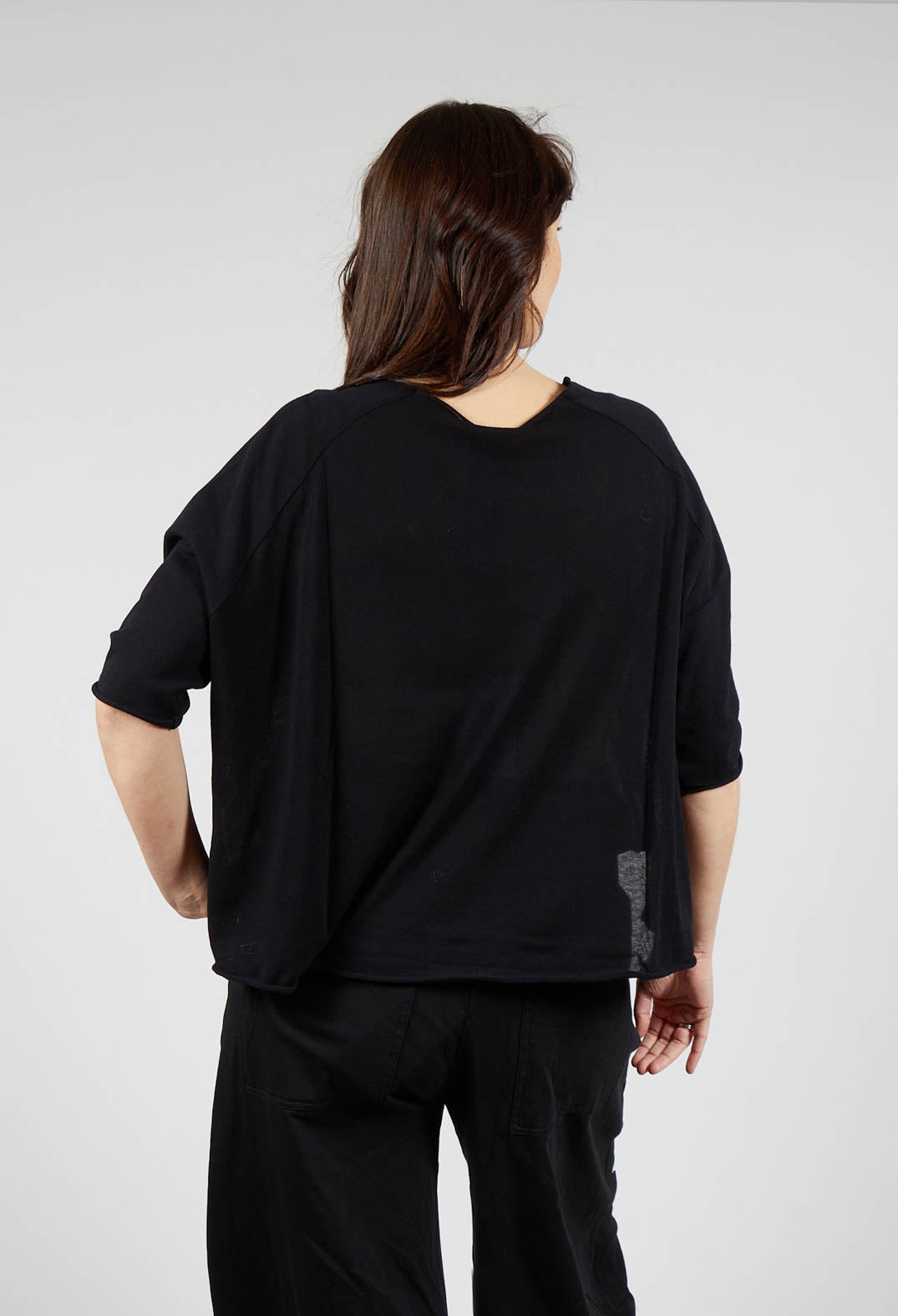 Relaxed Pullover in Black Offwhite