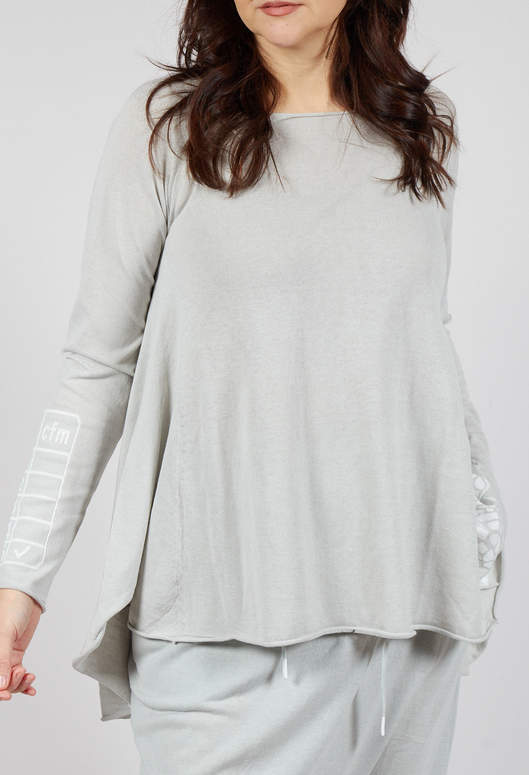 Lightweight Pullover in Grey Offwhite