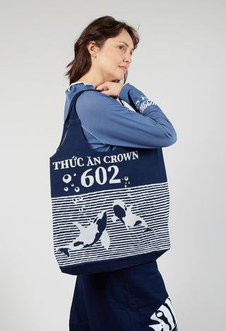 Shopper Bag in Navy Offwhite