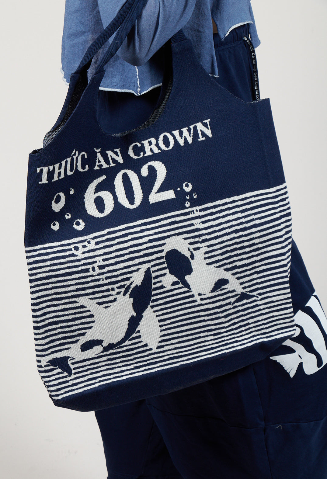 Shopper Bag in Navy Offwhite