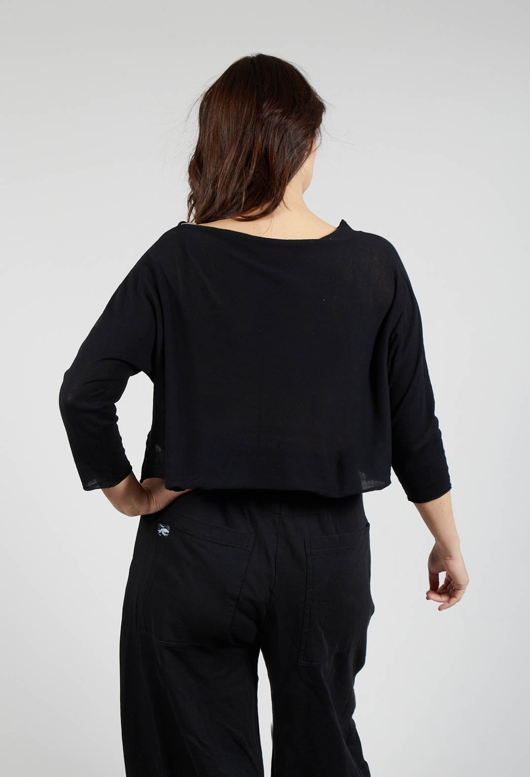 Lightweight Jumper in Black Offwhite