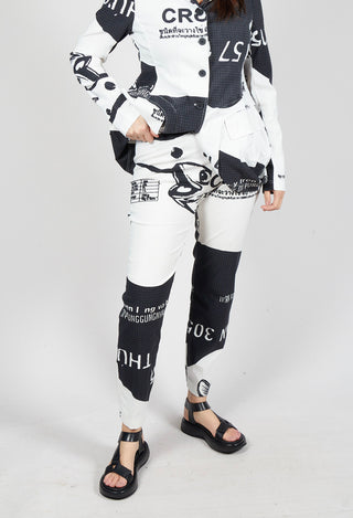 Pull On Skinny Fit Trousers in Black Print