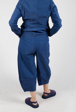 Pull On Balloon Trousers in Navy Check