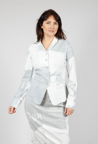 Fitted Jacket in Grey Print