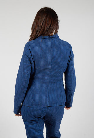 Fitted Jacket in Navy Check