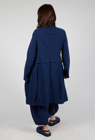 Tulip Hem Coat in Navy