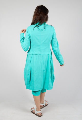 Tulip Hem Coat in Aqua