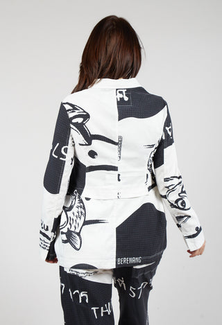 Tulip Hem Jacket in Black Print