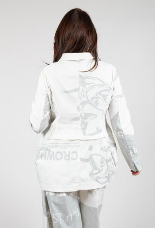 Tulip Hem Jacket in Grey Print