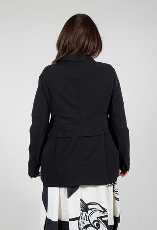 Tulip Hem Jacket in Black