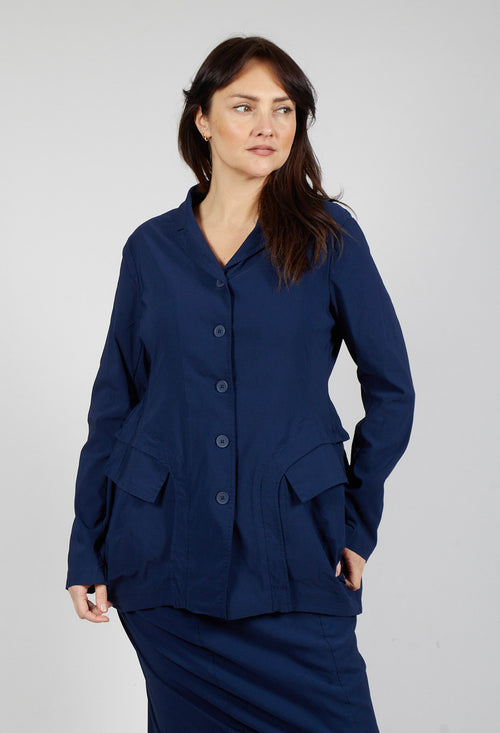 Tulip Hem Jacket in Navy