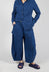 Tulip Trousers with Front Panels in Navy Check