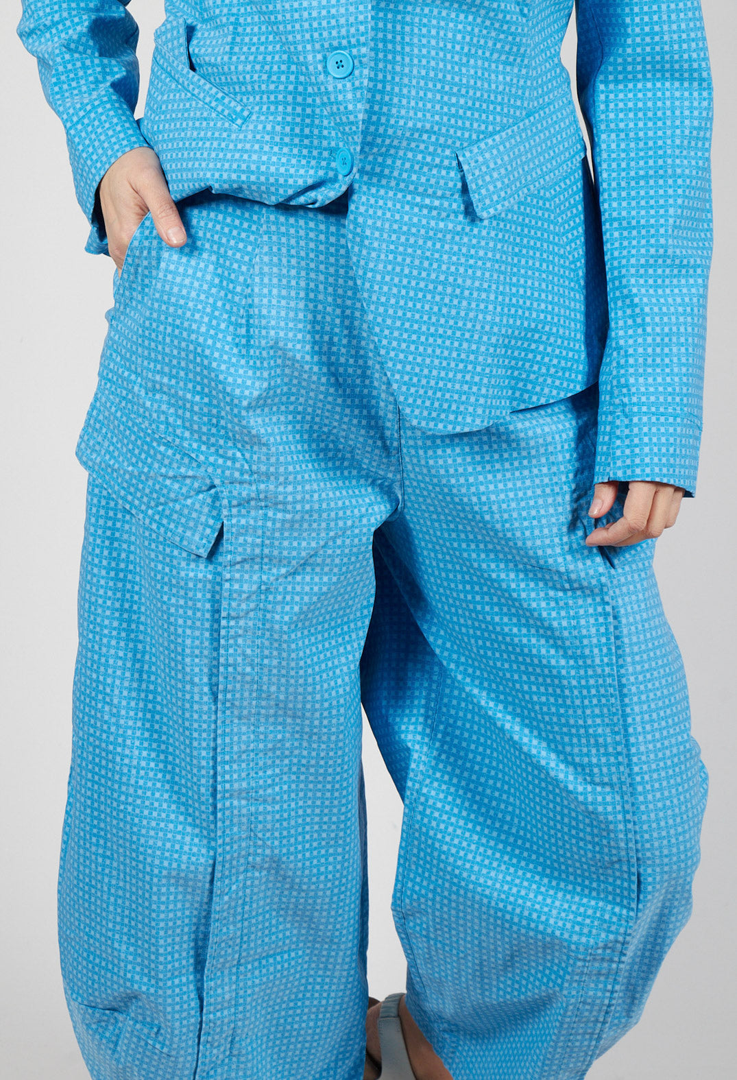 Tulip Trousers with Front Panels in Malibu Check