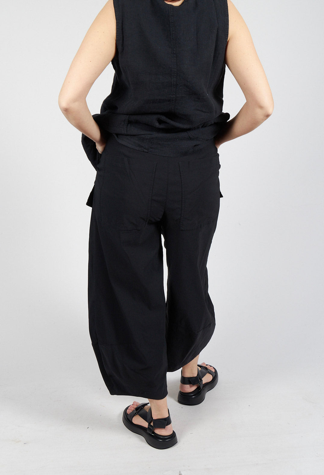 Tulip Trousers with Front Panels in Black