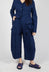 Tulip Trousers with Front Panels in Navy