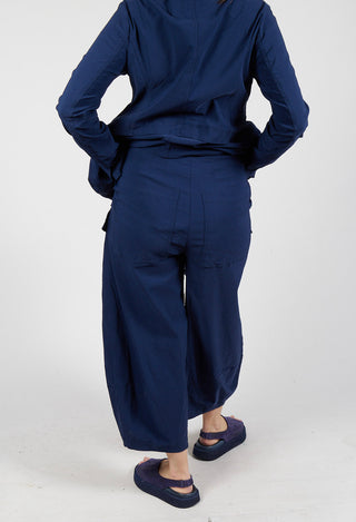 Tulip Trousers with Front Panels in Navy