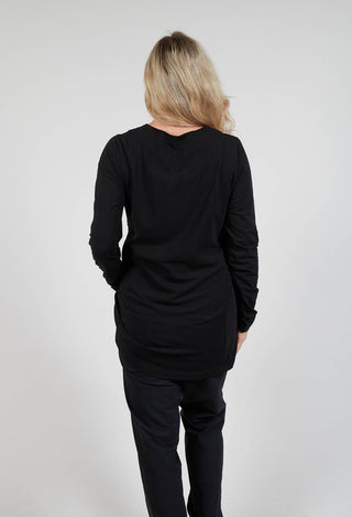 Jersey Top with Long Sleeves in Black