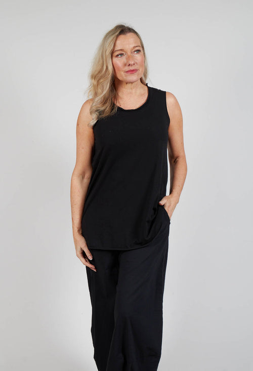 Jersey Vest Top in Black Jersey Vest Top in Black