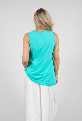 Jersey Vest Top in Aqua Jersey Vest Top in Aqua