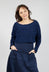 Textured Cropped Jumper in Navy