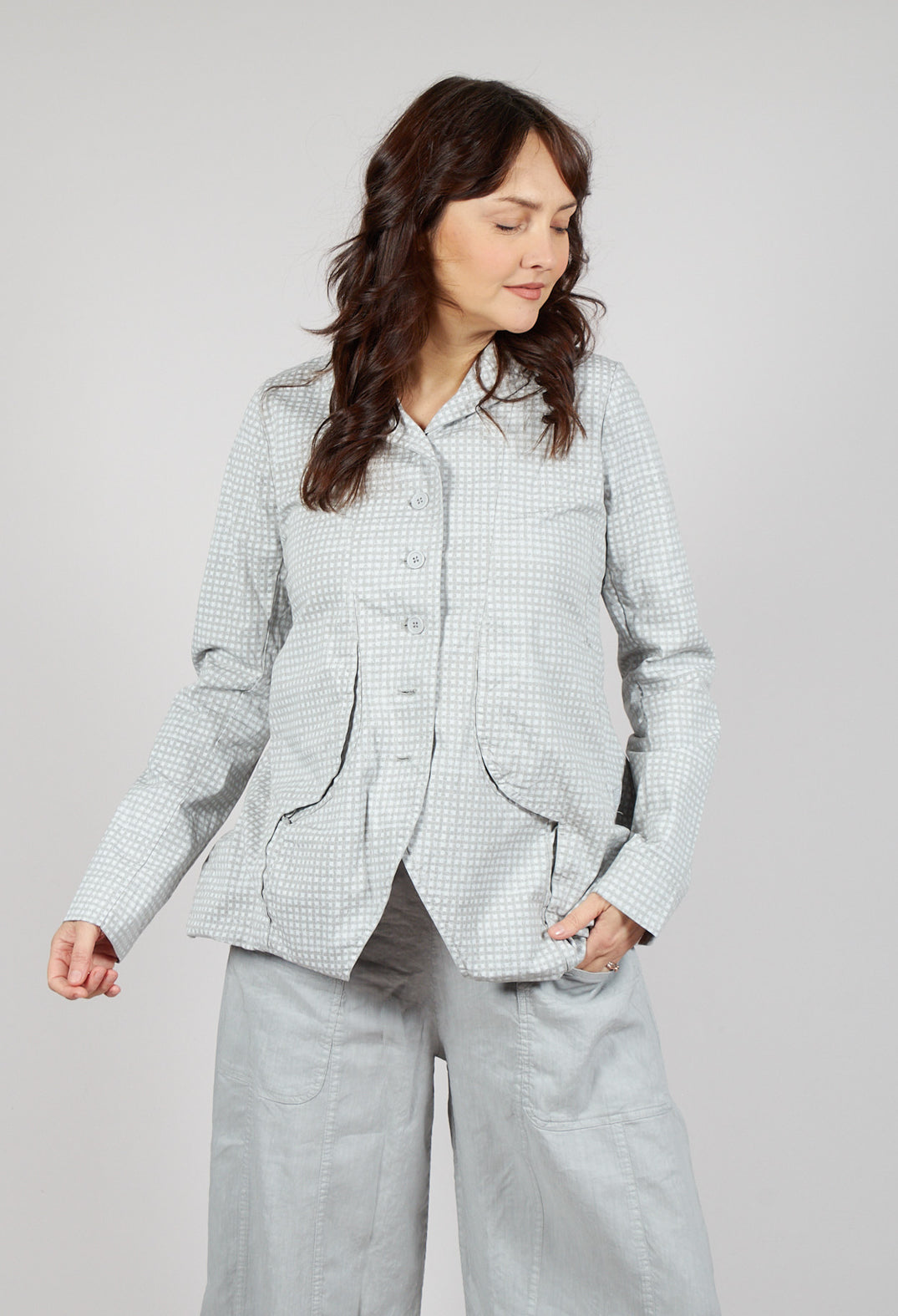 Tailored Jacket in Grey Print