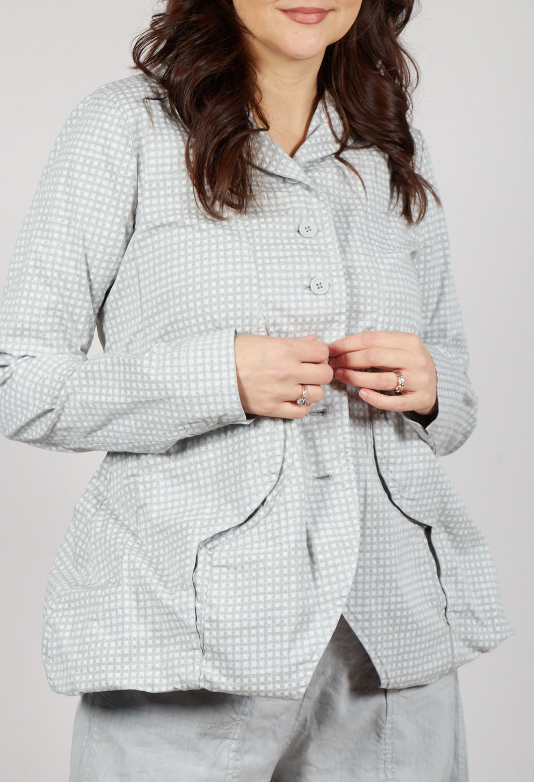 Tailored Jacket in Grey Print