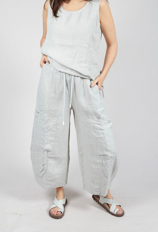 Cargo Linen Trousers in Grey